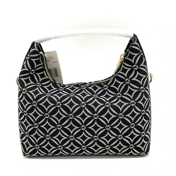 Michael Kors Ember Small Logo Jacquard Messenger Bag Black - Picture 5 of 11